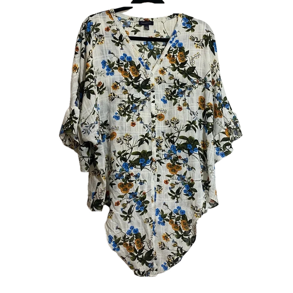 Tamara H women’s blue floral fairycore bohemian blouse
